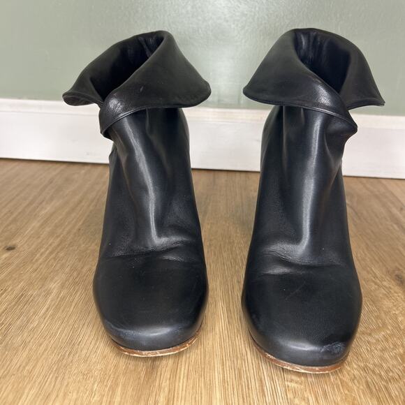 Celine Women 41 US 10 Bootie Wrap Napa Leather Ankle Boot Black Square Round Toe - Picture 5 of 12